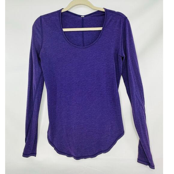 Lululemon Yogini 5 Year Long Sleeve Tee Heathered Bold Violet size 6 - Picture 2 of 10